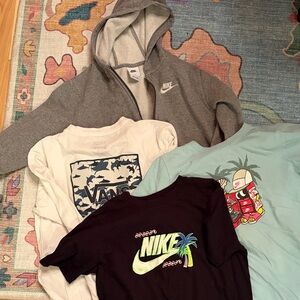 Nike LOT Gray Kids Hoodie Tshirt Vans Youth 10 12